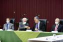 Vice-governador esteve na posse do novo presidente do TE-PR, desembargador Wellington Emanuel Coimbra de Moura