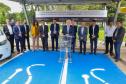 Palácio Iguaçu recebe posto para abastecer com energia solar os veículos elétricos da frota do Estado