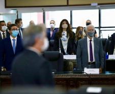 Na posse da cúpula do TJ, governador destaca parceria durante a pandemia