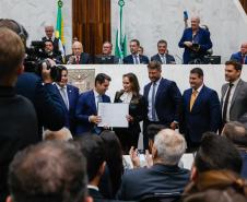 Governador participa da posse do deputado Alexandre Curi como presidente da Alep