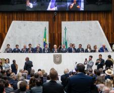 Governador participa da posse do deputado Alexandre Curi como presidente da Alep