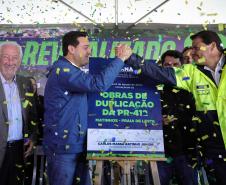 Governador dá início à duplicação em concreto da PR-412 entre Matinhos e Pontal do Paraná