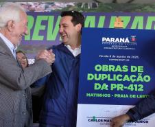Governador dá início à duplicação em concreto da PR-412 entre Matinhos e Pontal do Paraná