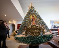 Darci Piana recebe imagem peregrina de Nossa Senhora do Rocio no Palácio Iguaçu