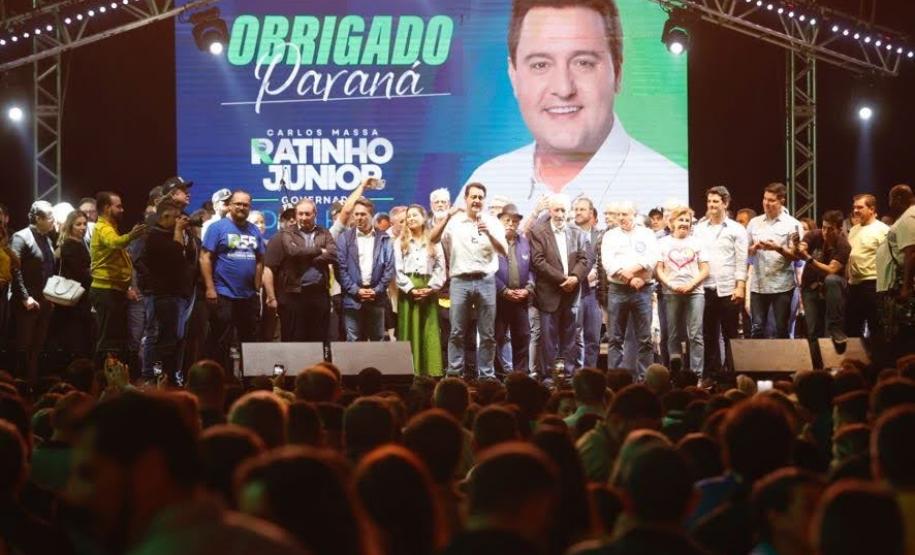 Ratinho Junior é reeleito com 69,6% dos votos e apoio de mais de 4 milhões de paranaenses
