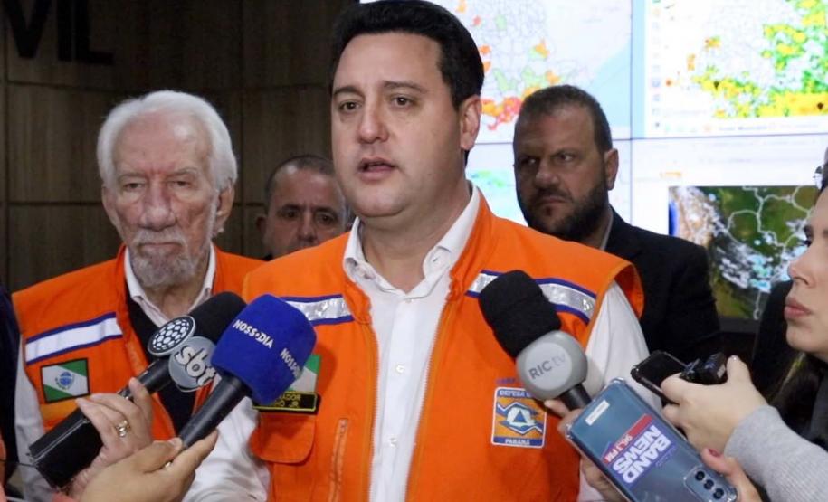 Governador libera R$ 1,6 milhão para apoio imediato a desabrigados e desalojados pelas chuvas no Paraná
