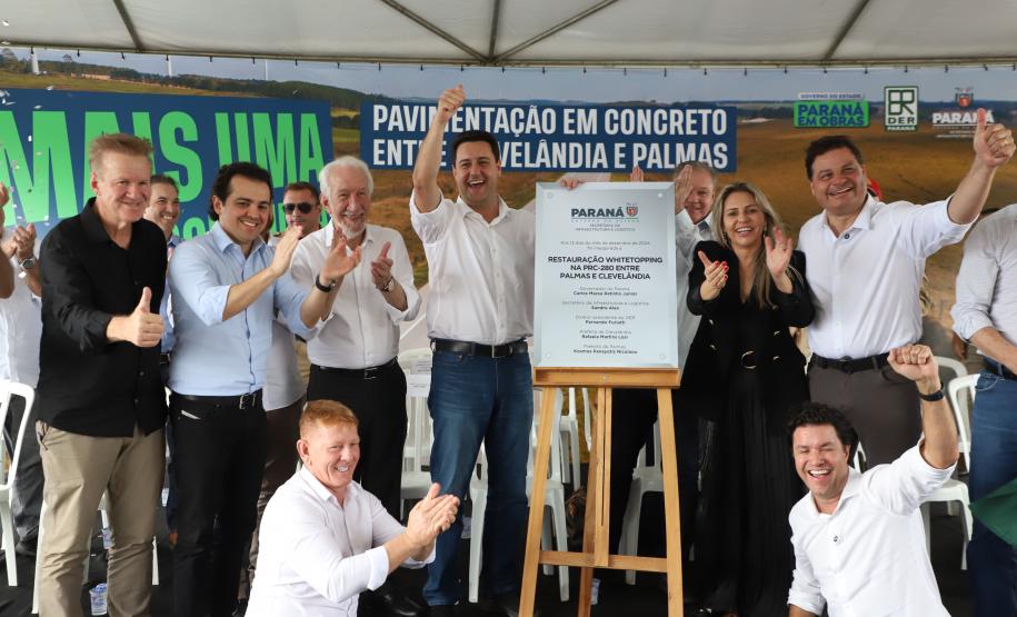Ratinho Junior inaugura segundo trecho da PRC-280, entre Palmas e Clevelândia