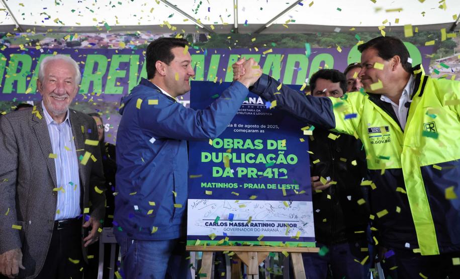 Governador dá início à duplicação em concreto da PR-412 entre Matinhos e Pontal do Paraná
