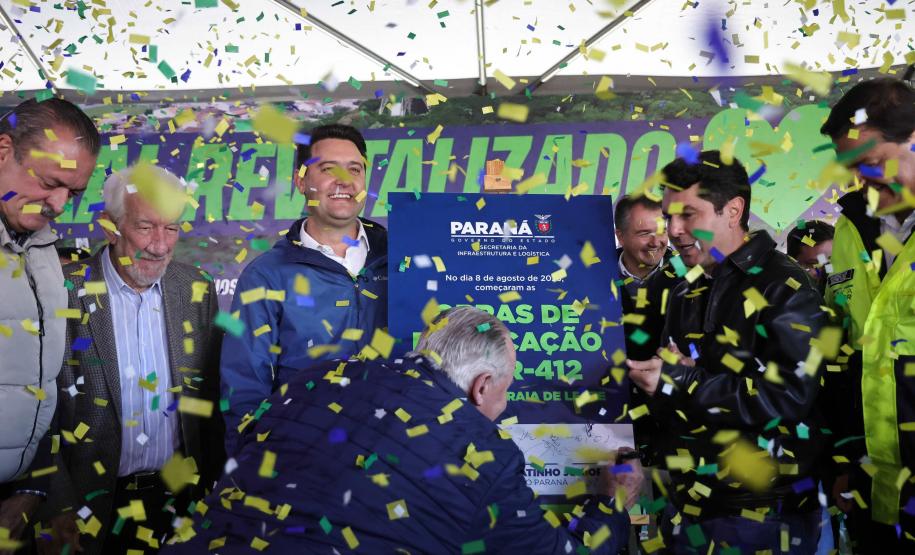 Governador dá início à duplicação em concreto da PR-412 entre Matinhos e Pontal do Paraná