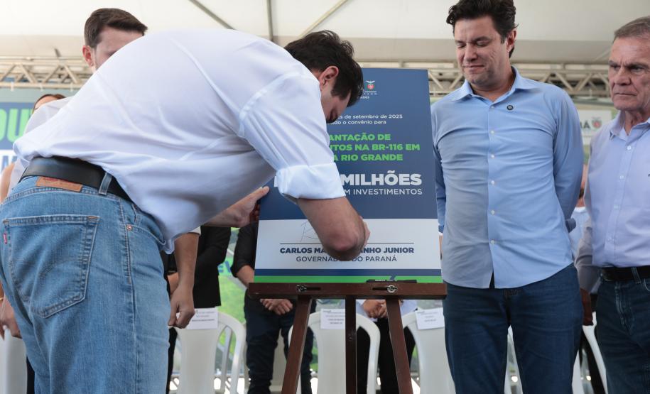 Estado e Fazenda Rio Grande firmam convênio de R$ 96 milhões para viadutos na BR-116