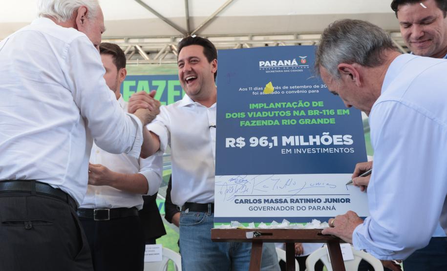 Estado e Fazenda Rio Grande firmam convênio de R$ 96 milhões para viadutos na BR-116
