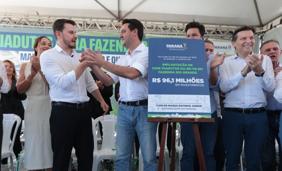 Estado e Fazenda Rio Grande firmam convênio de R$ 96 milhões para viadutos na BR-116
