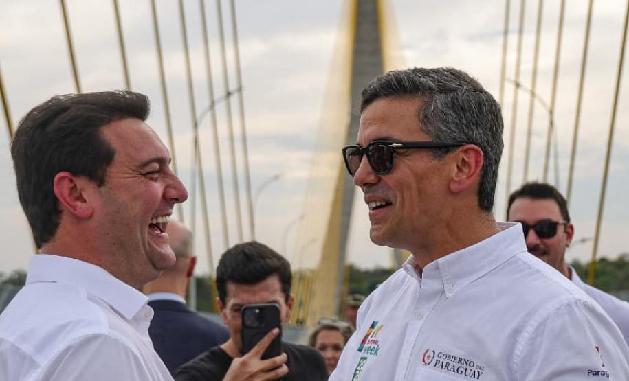 Ratinho Junior e presidente do Paraguai visitam obras dos acessos da Ponte da Integração