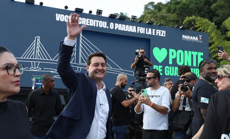 Governador Ratinho Junior inaugura a Ponte de Guaratuba, antigo sonho dos paranaenses